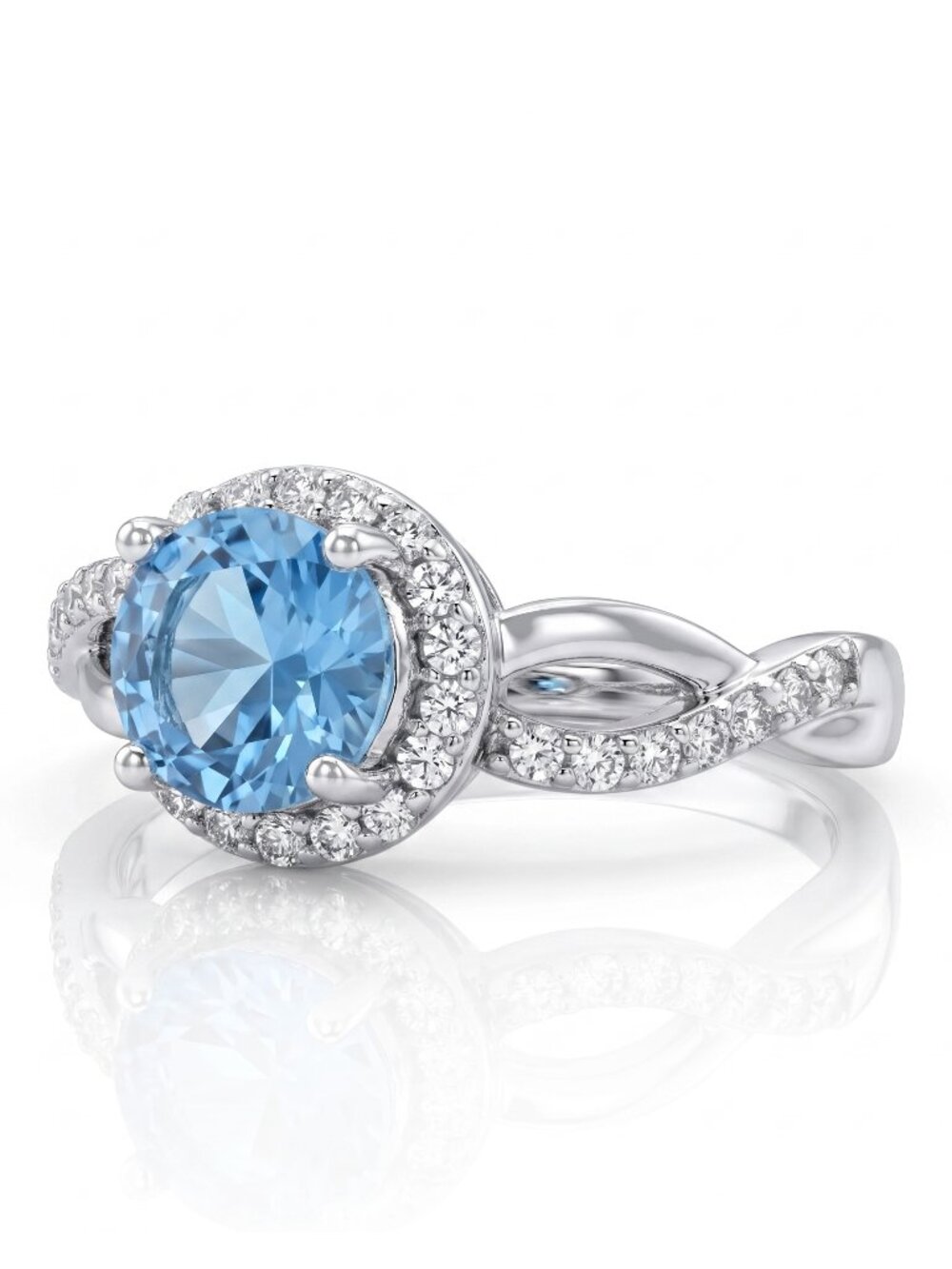 Blue Topaz gemstone ring, 925 Sterling Silver